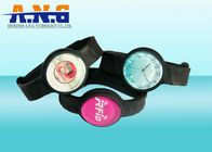 Custom logo Rfid Wristbands with epoxy coin , Contactless rfid bracelets