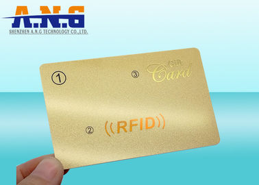 0.76 Mm CMYK Printing RFID Membership Card with Golden Laser Stamping