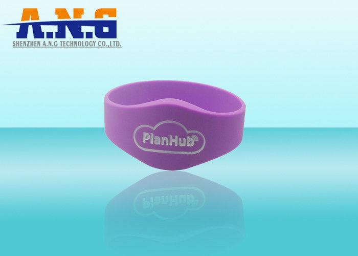 Waterproof Oval Rfid Silicone Bracelets For Individual Tickets In Amusement Park