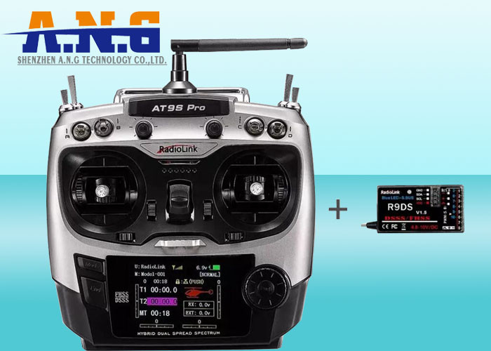 AT9S PRO 10/12 Channels 2.4GHz RC Radio Transmitter and Receiver R9DS Remote Controller for Fpv Racing Drone