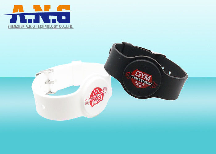 13.56 MHz flexible Adjustable UHF Rfid Silicone Bracelet ISO15693 waterproof