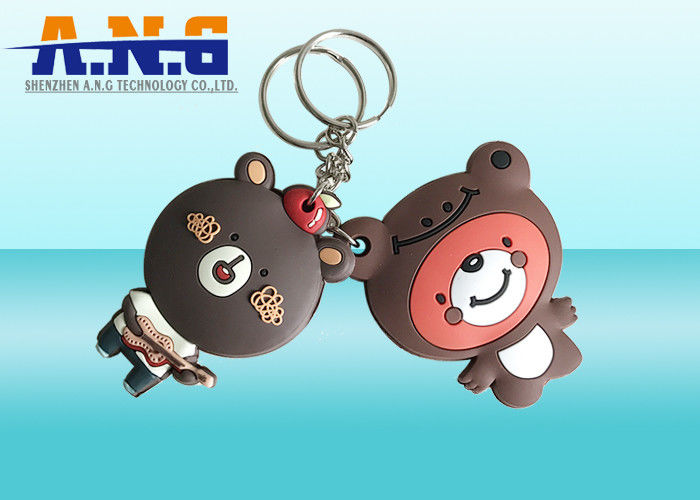 Waterproof Replacement Key Fob Rfid ,Passive Rfid Key Ring With Lovely Bear Logo
