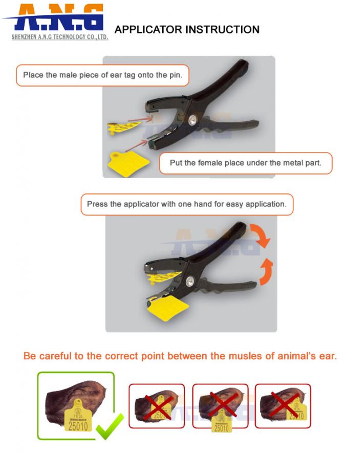 UHF RFID Animal visual Ear Tags accurate trace back information